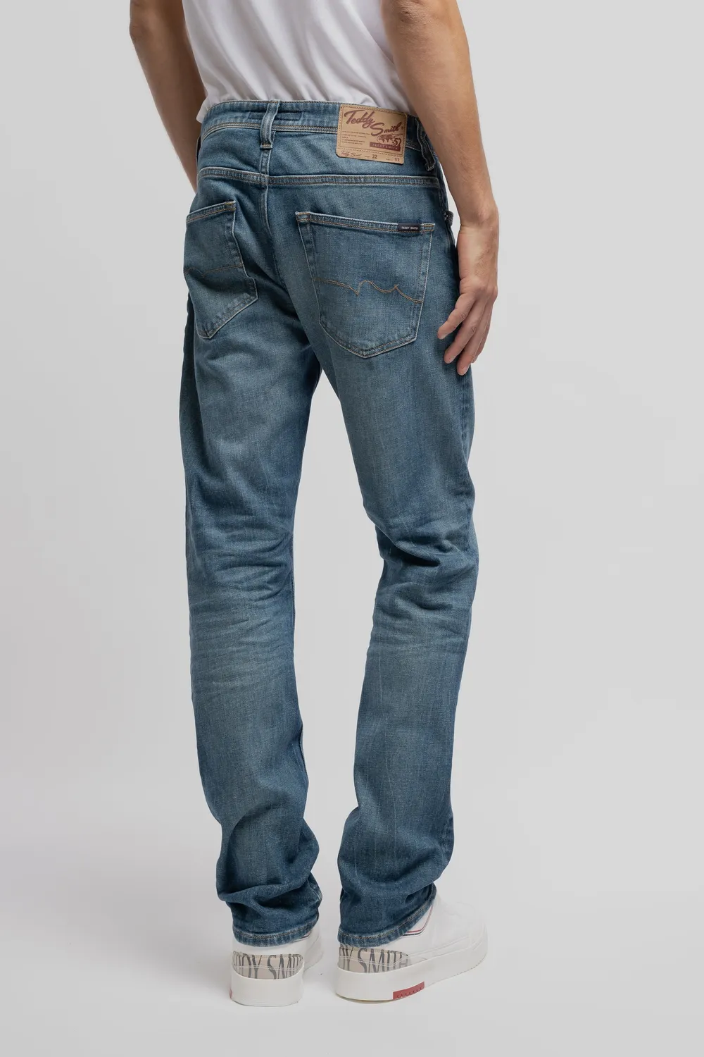 Teddy Smith Reg L32 Jeans Uomo dritti grigio blu
