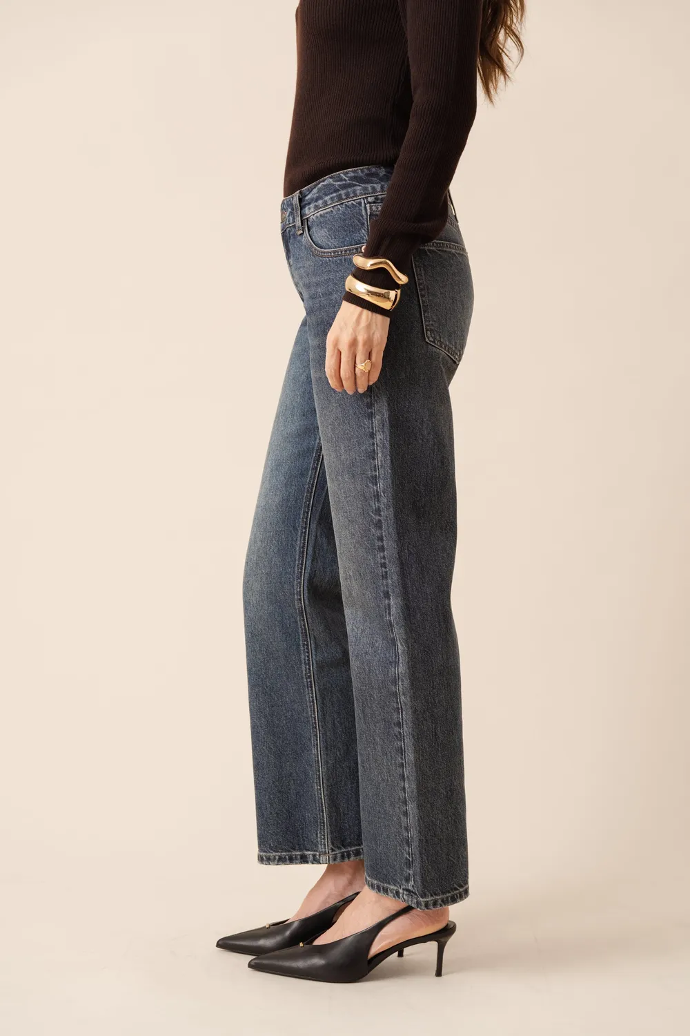 Oraije Carmen jeans vita bassa blu scuro