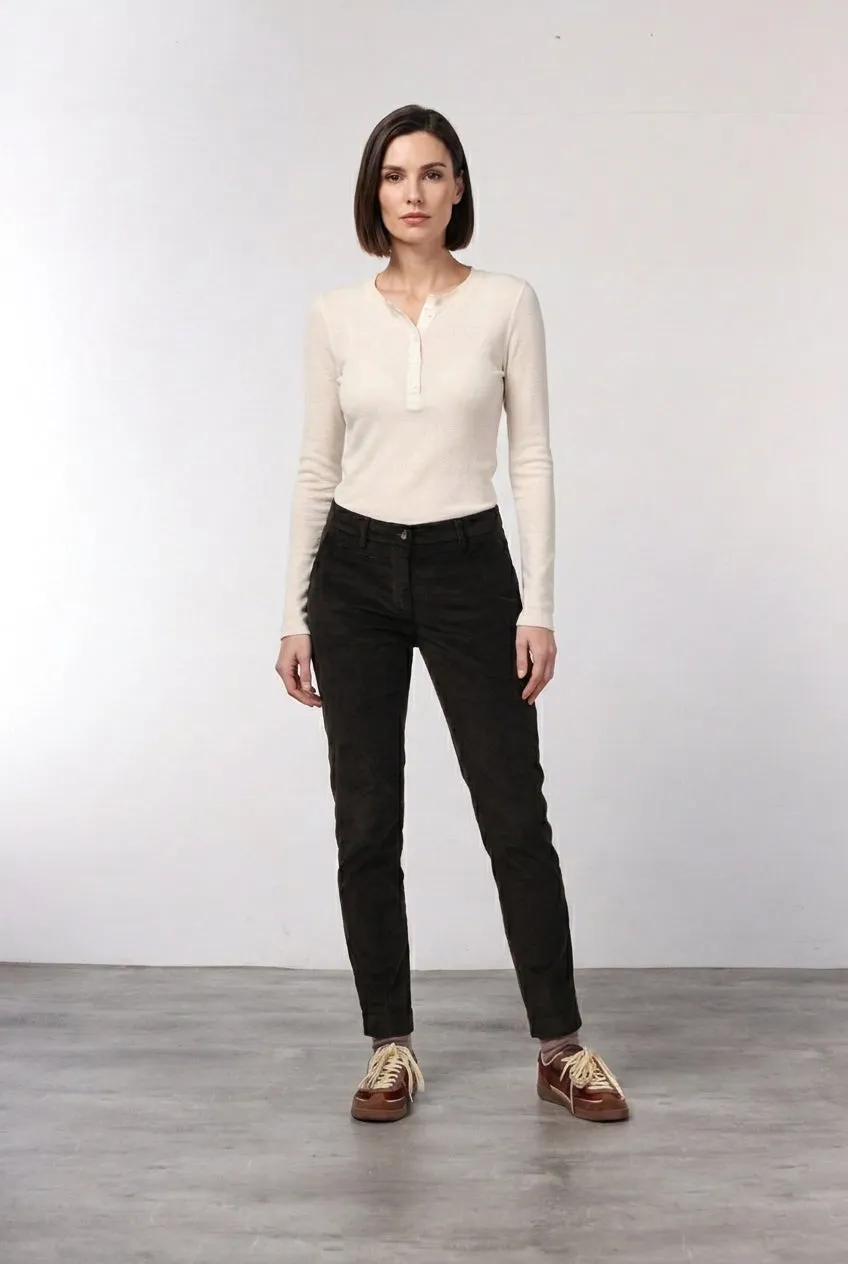 Mason's New York Slim chino velluto marrone slim donna