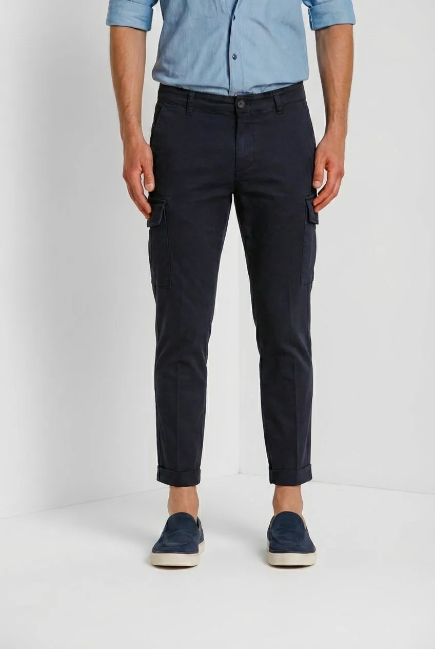 Mason's Chile pantalone cargo blu notte raso stretch