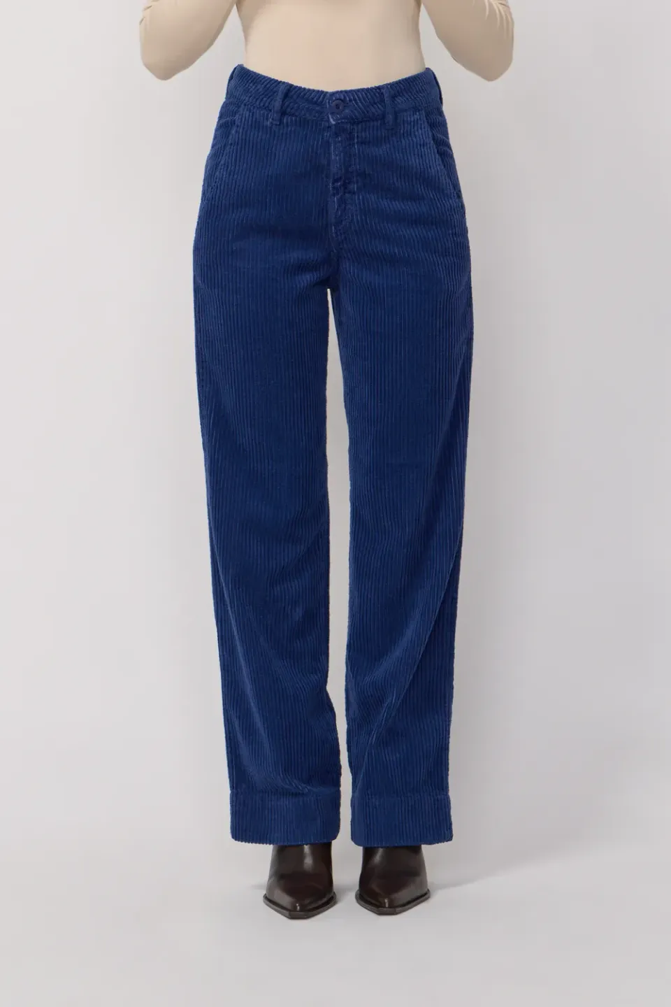 acquaverde Paltrow Long pantaloni velluto poseidon