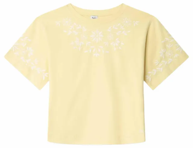 Pepe Jeans Geraldine t-shirt bambina 10 anni ricamo floreale