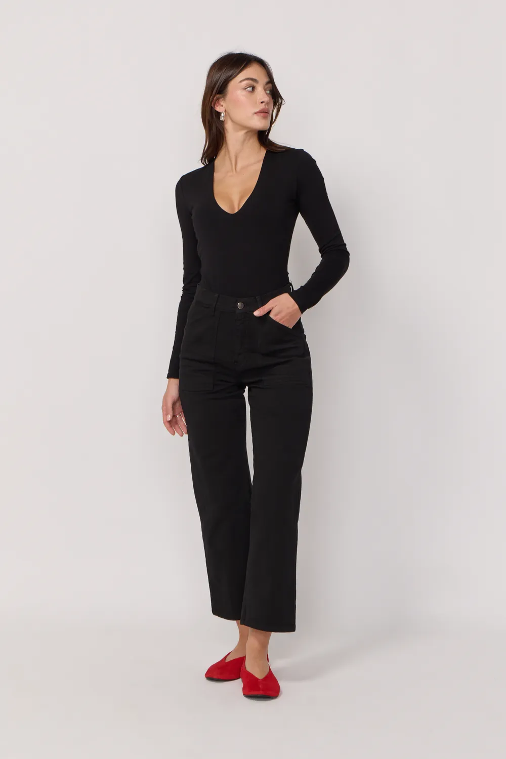 acquaverde Eddy pantalone nero black vita alta