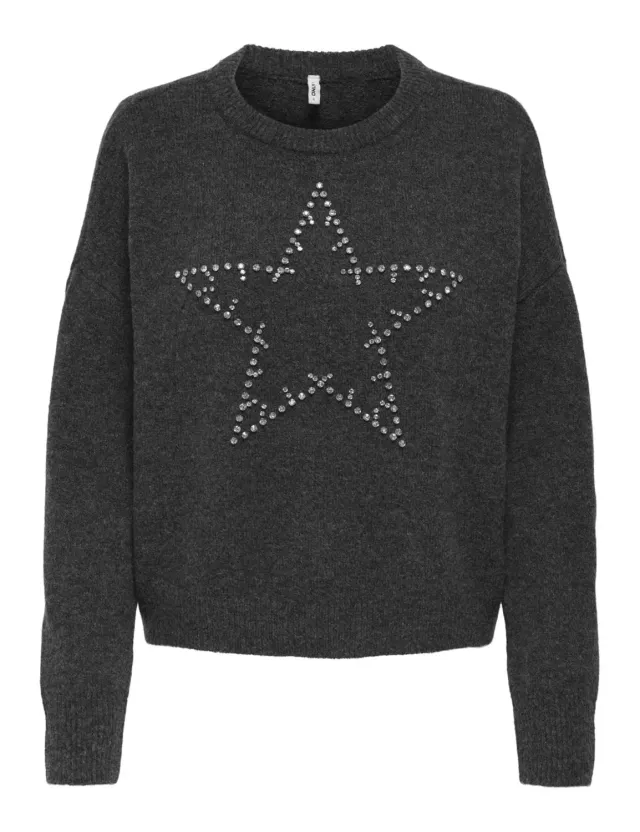 ONLY Onlrenata pullover maglione donna L grigio mélange