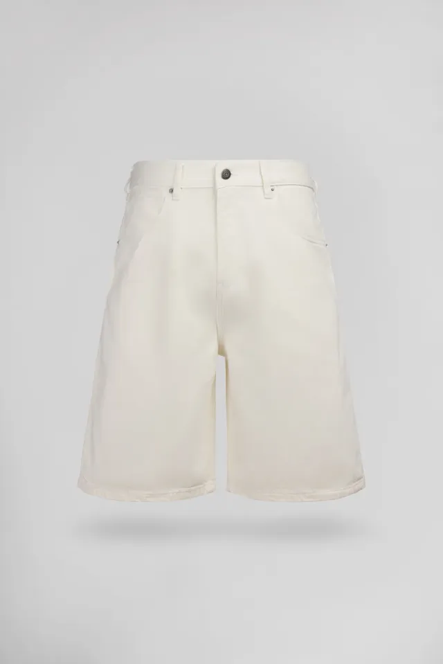 Teddy Smith S-Axel SH shorts denim ecru cotone