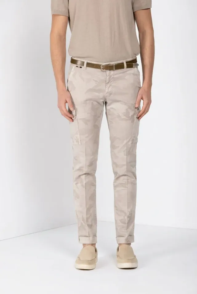 Mason's Chile pantalone cargo beige camouflage extra slim