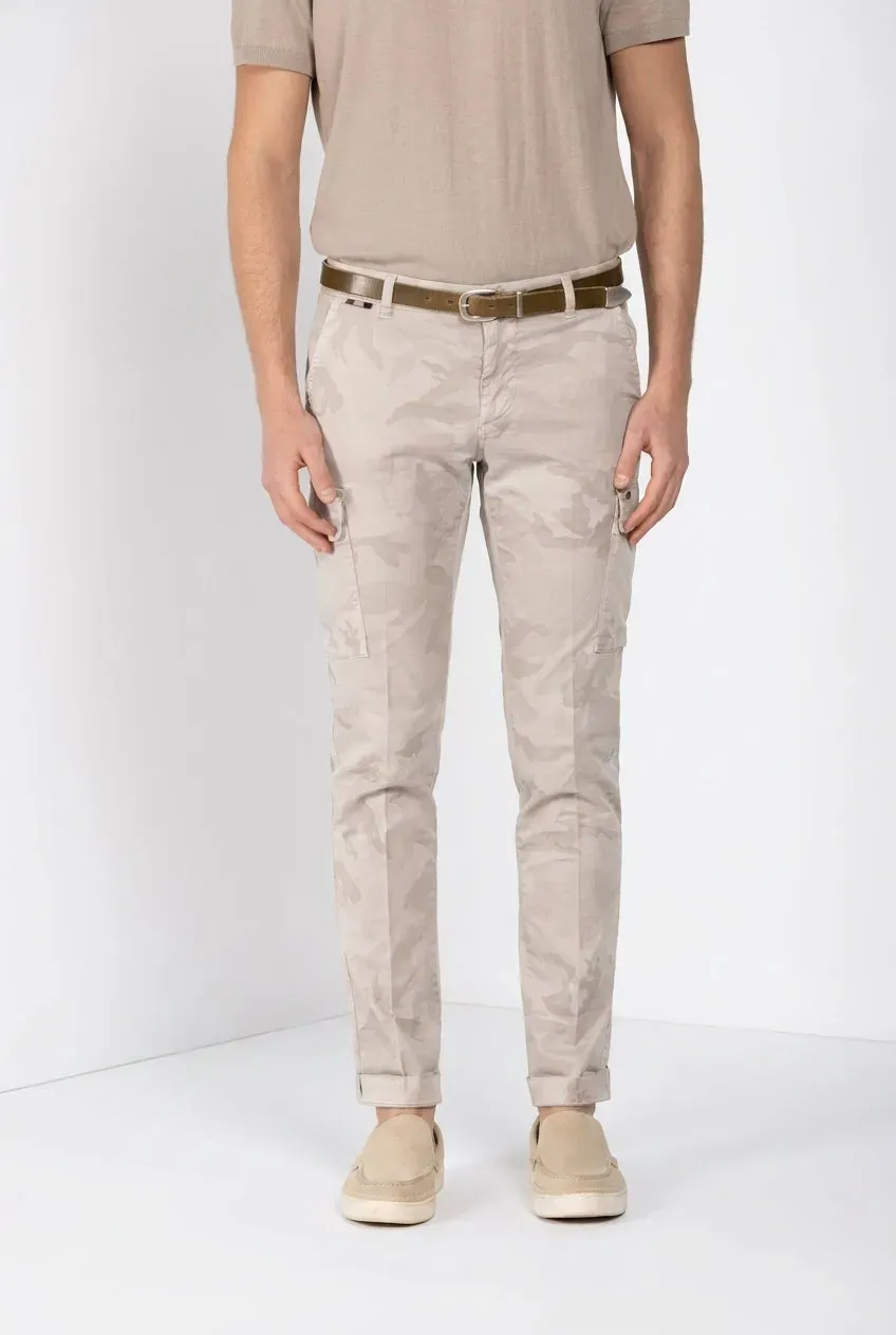 Mason's Chile pantalone cargo beige camouflage extra slim