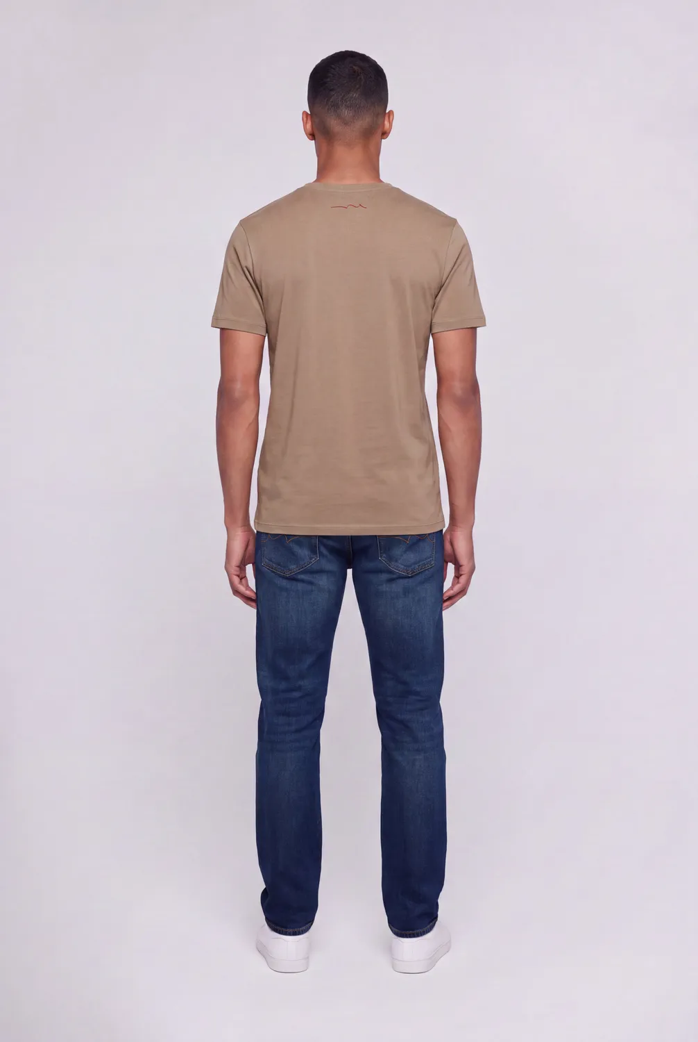 Teddy Smith Tawax 2 T-Shirt Uomo Beige Scollo V