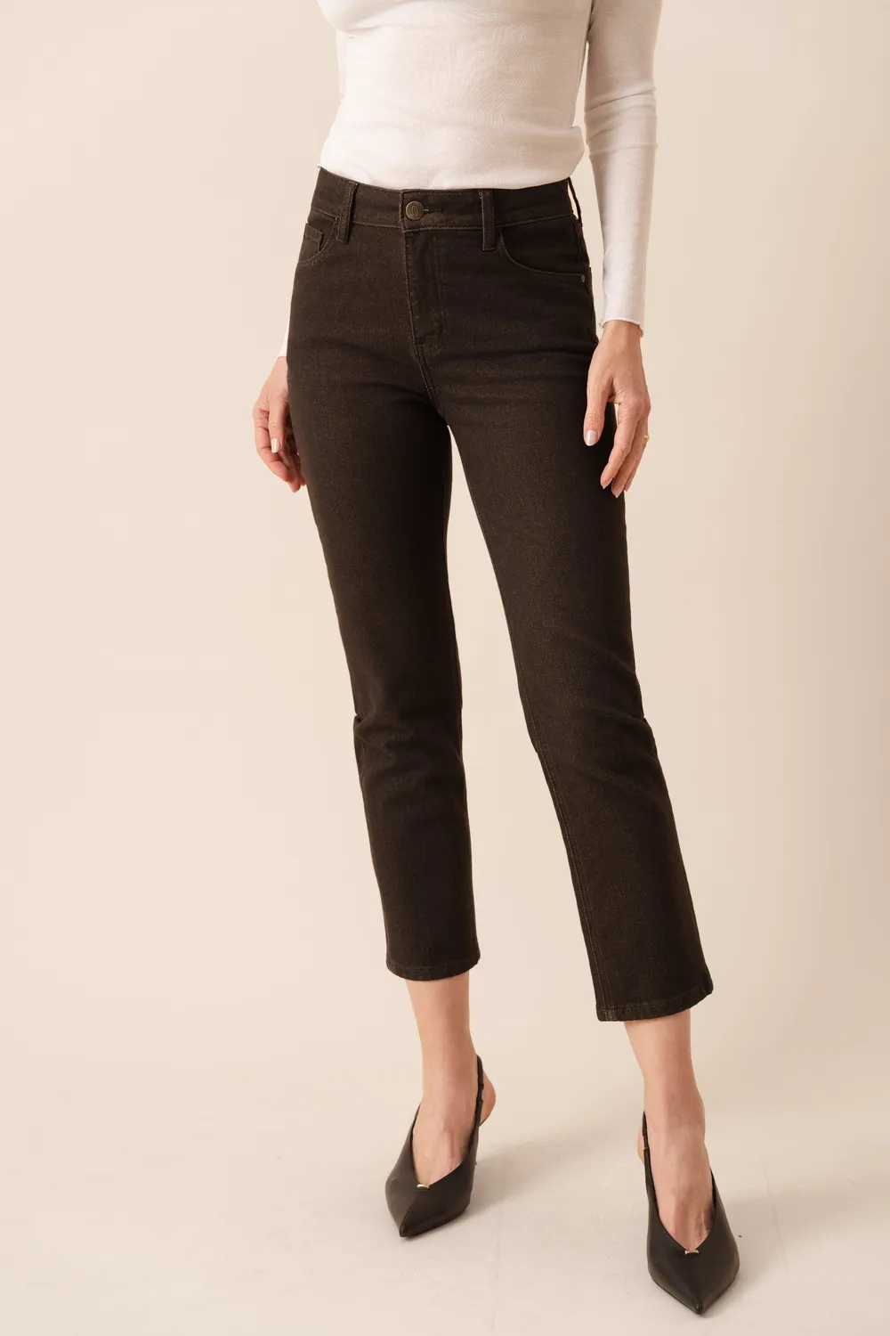 Oraije Mia jeans momfit cioccolato