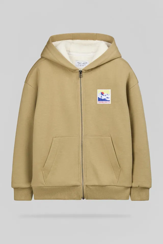 Teddy Smith Giclass Edan gilet ragazzo beige sherpa