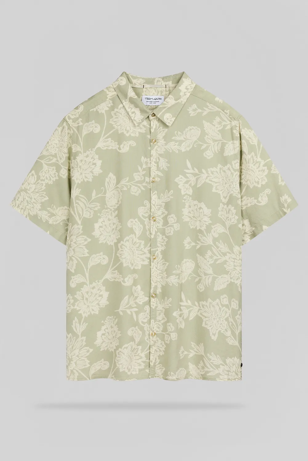 Teddy Smith Alberto camicia uomo verde salvia lino