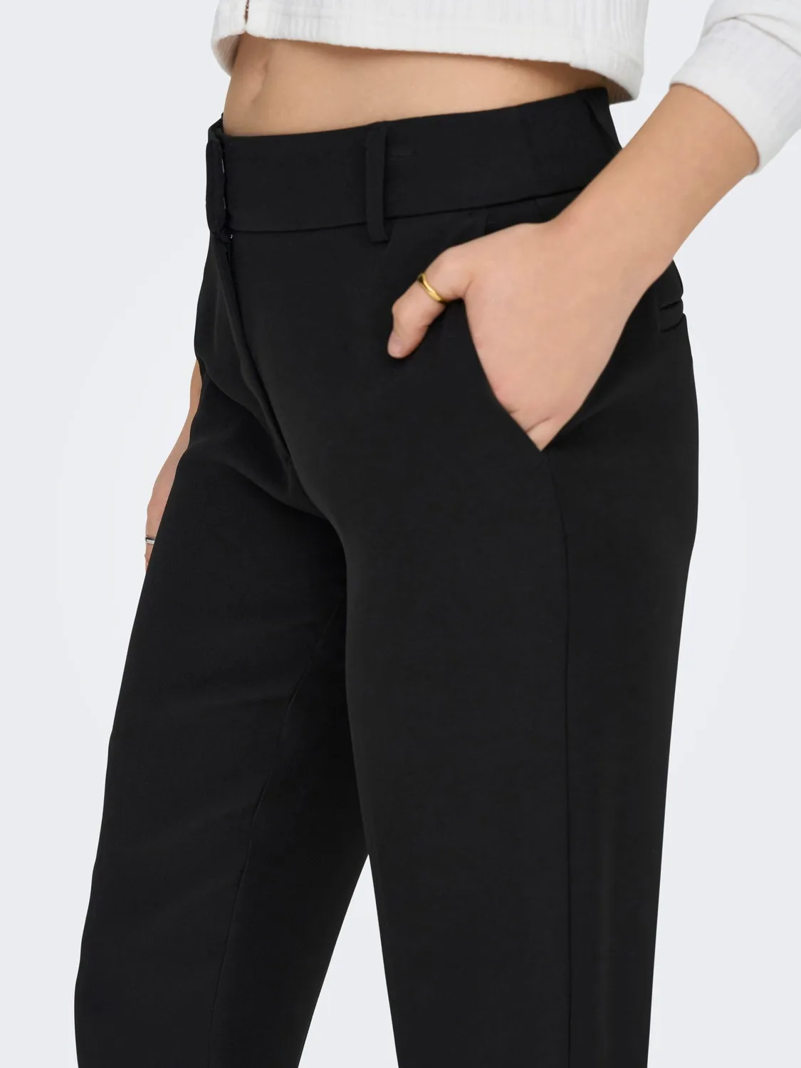 Only Veronica Elly pantaloni donna neri vita alta