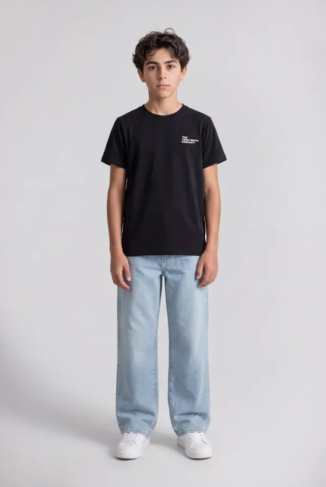 Teddy Smith T-Company T-shirt ragazzo nero elasticizzato
