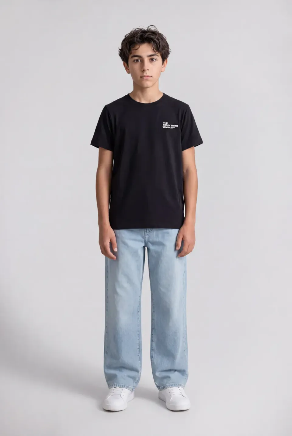 Teddy Smith T-Company T-shirt ragazzo nero elasticizzato