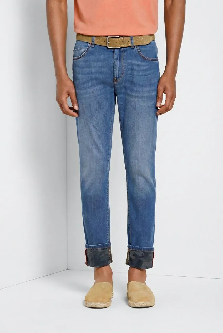 Mason's Harris jeans denim camouflage blu slim