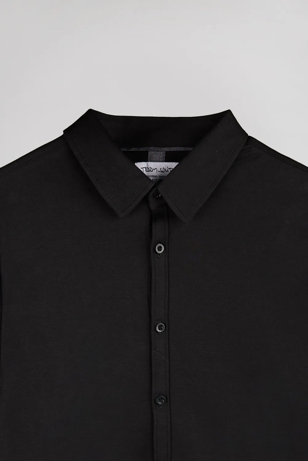 Teddy Smith C-Donovan camicia uomo nero carbone manica lunga