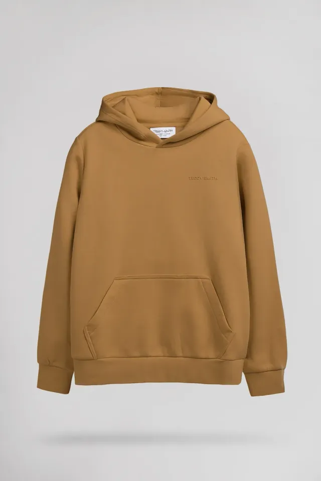 Teddy Smith S-Nark Hoody JR felpa ragazzo nocciola cotone