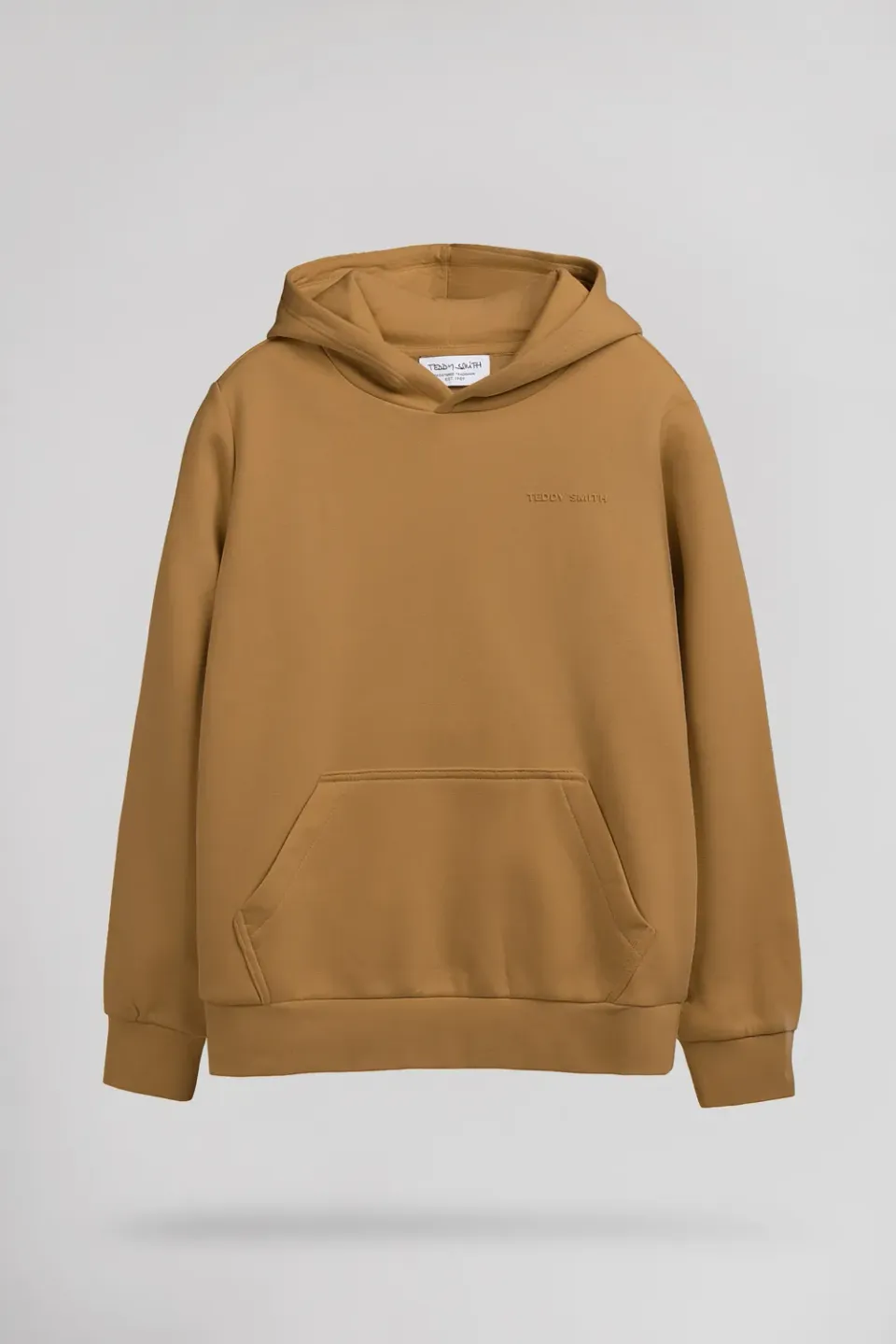 Teddy Smith S-Nark Hoody JR felpa ragazzo nocciola cotone