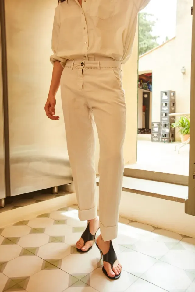 Mason's New York Carrot chino donna gesso lino carrot