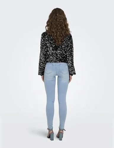 ONLY Onlanika Sequin LS top S finto incrocio