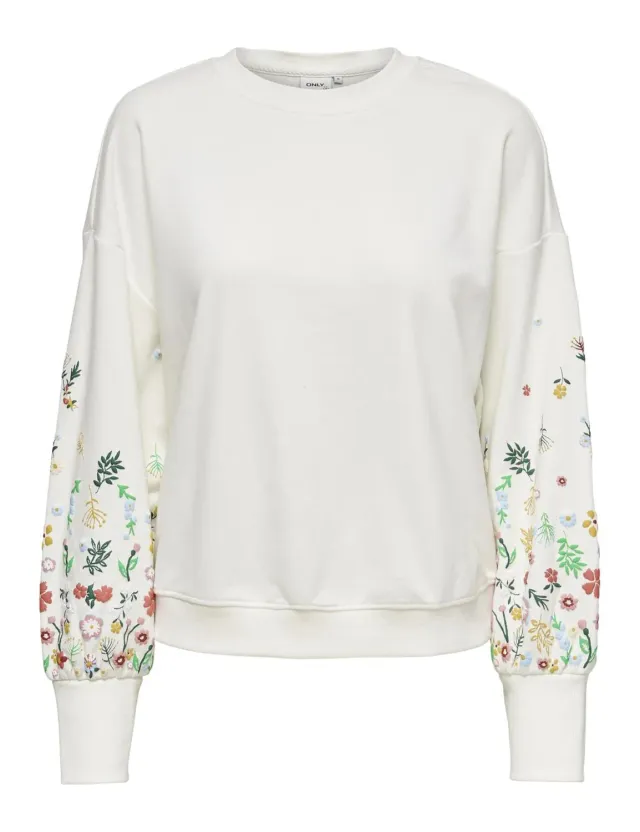 Only Onlbrooke felpa donna girocollo cloud dancer