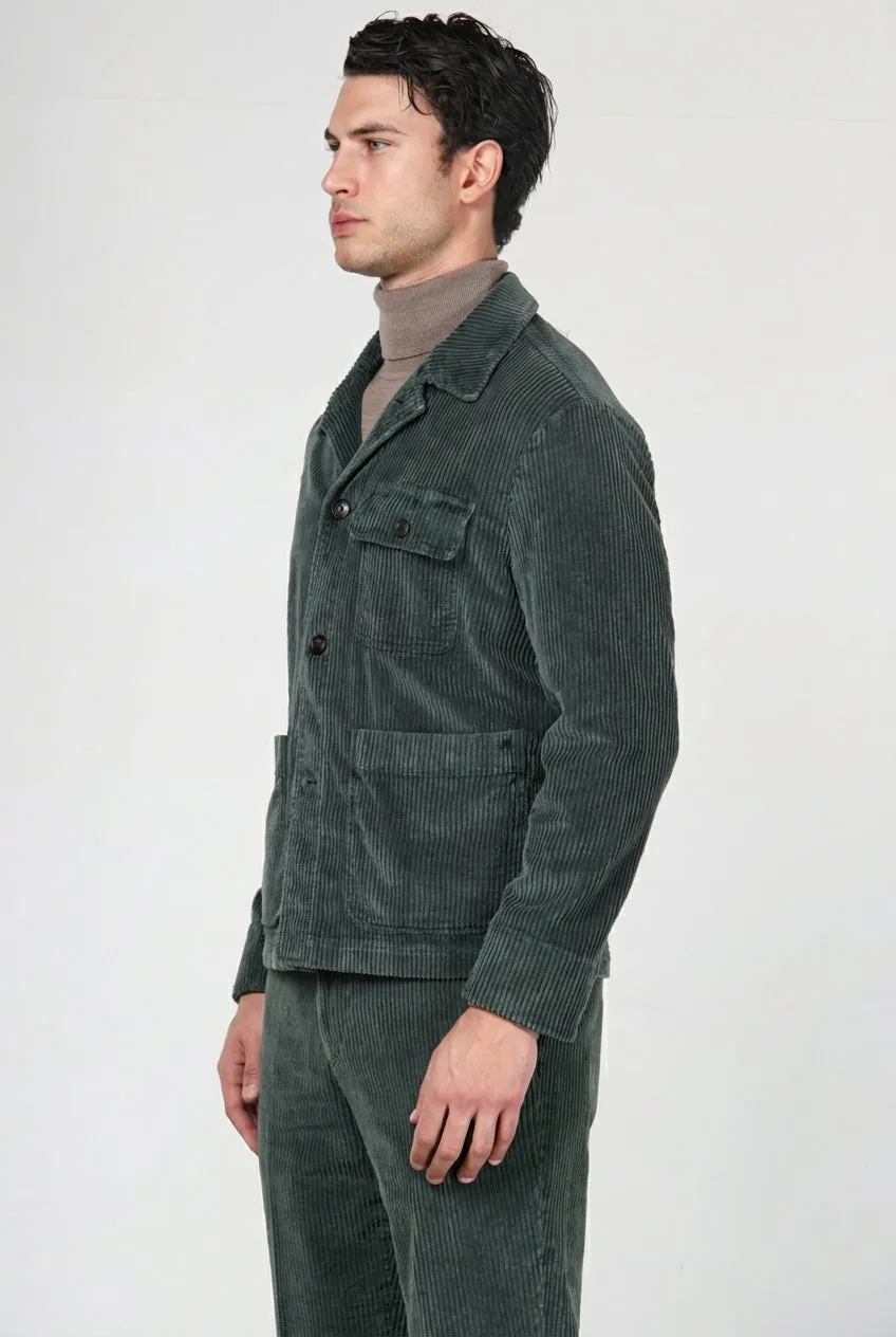 Mason's Chile Work Jacket overshirt velluto verde scuro