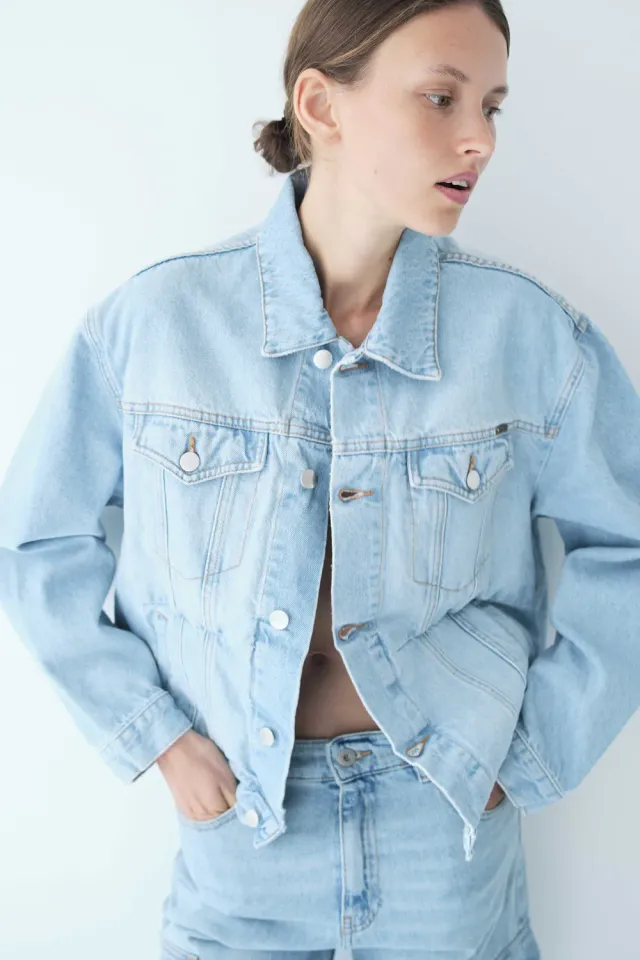 Acquaverde Terence blouson jeans Used Bleached oversize