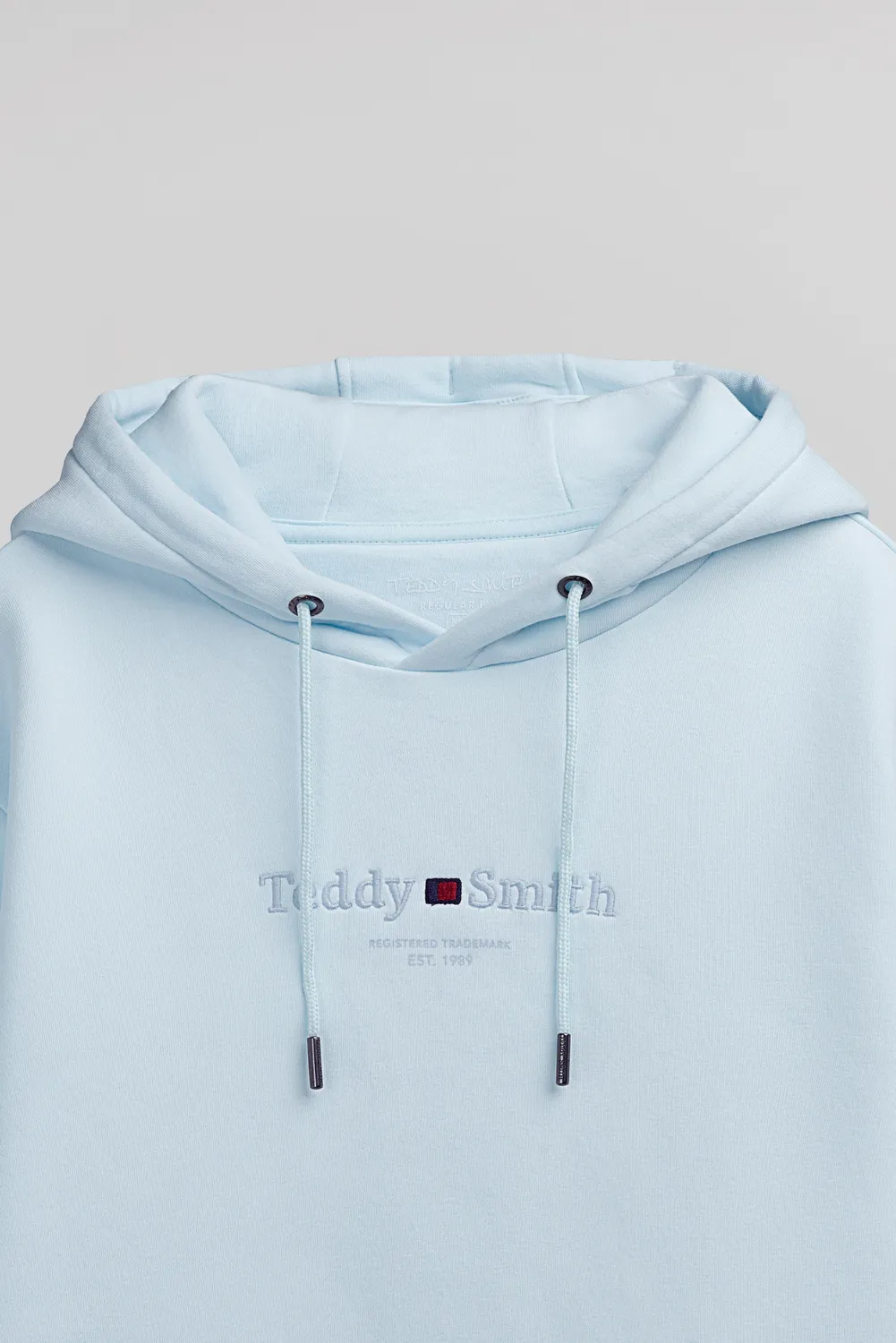 Teddy Smith S-Jim Hoody felpa cappuccio azzurro uomo