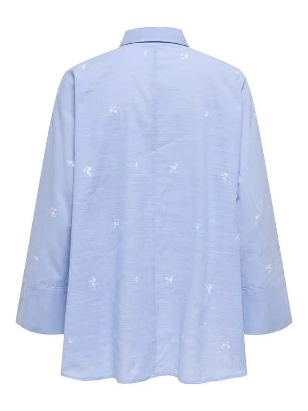 ONLY Onlregina Grace camicia donna blu cotone oversize
