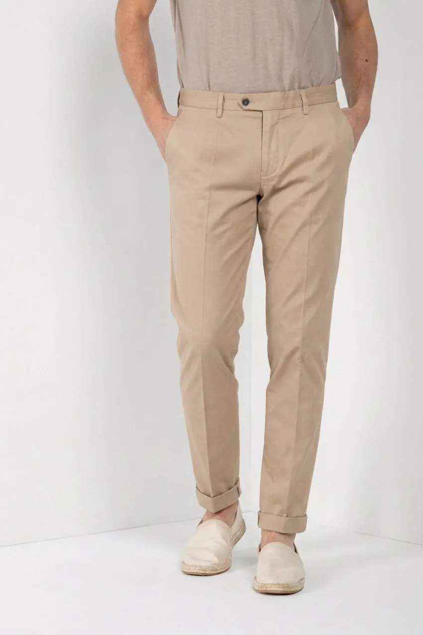 Mason's Torino City chino uomo beige medio raso seta