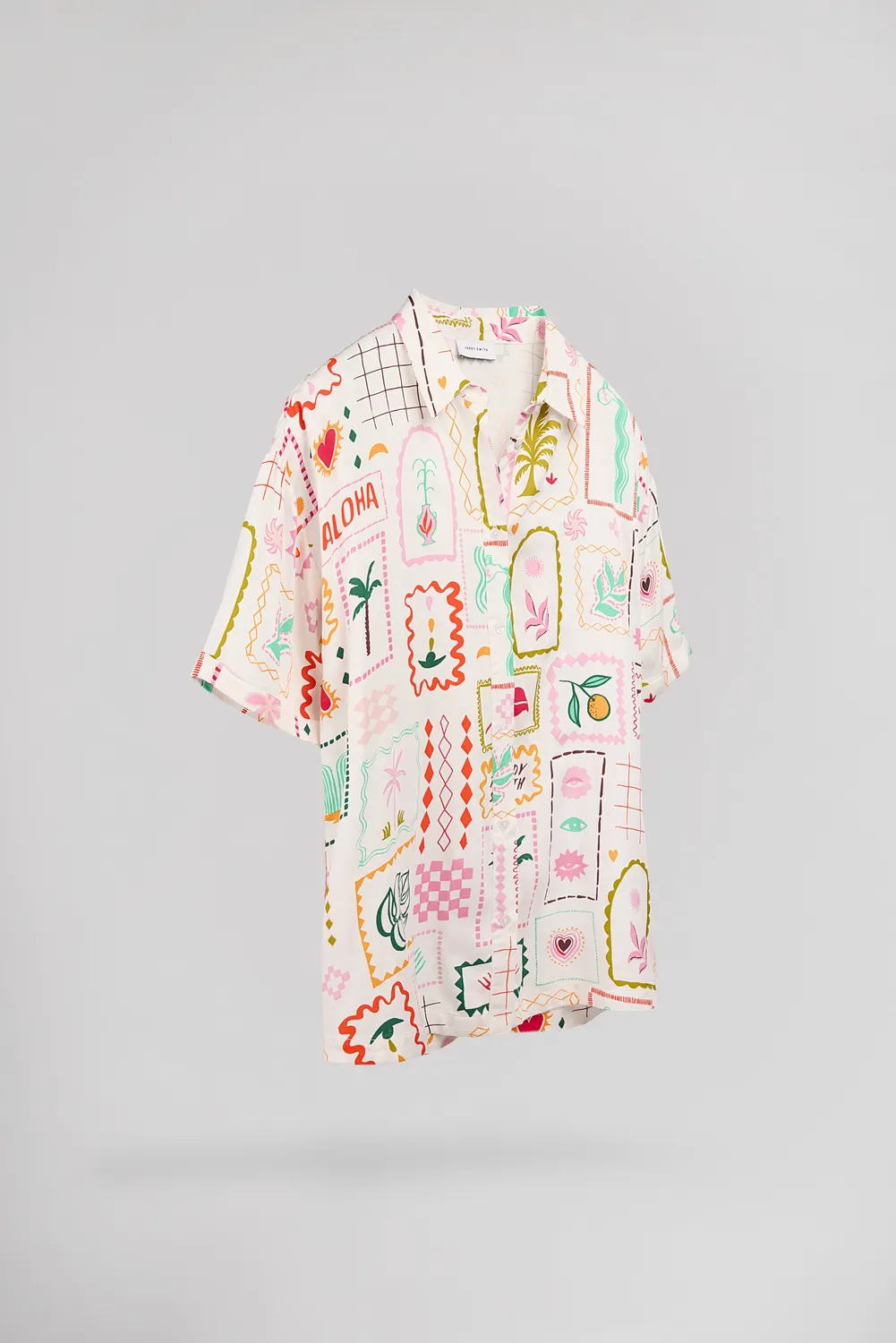 Teddy Smith C-Clover MC Middle White camicia donna viscosa