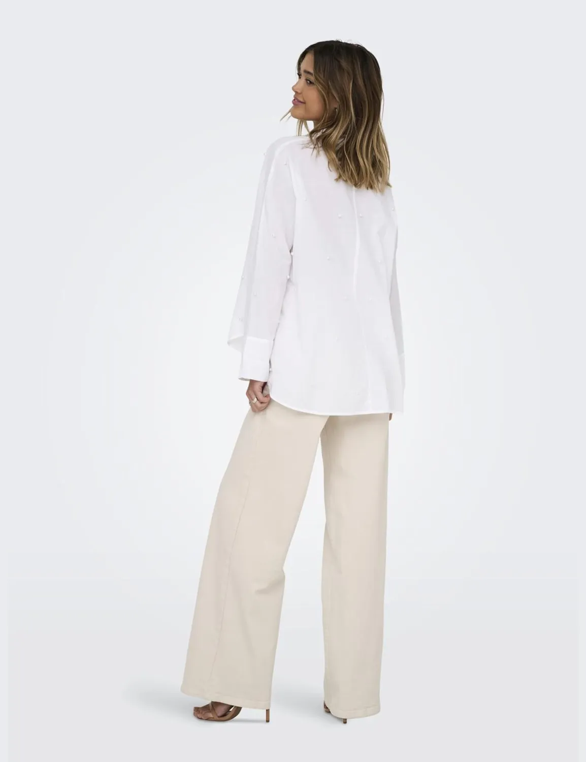 ONLY Onlnew Lina Grace LS Pearl Shirt camicia M perle