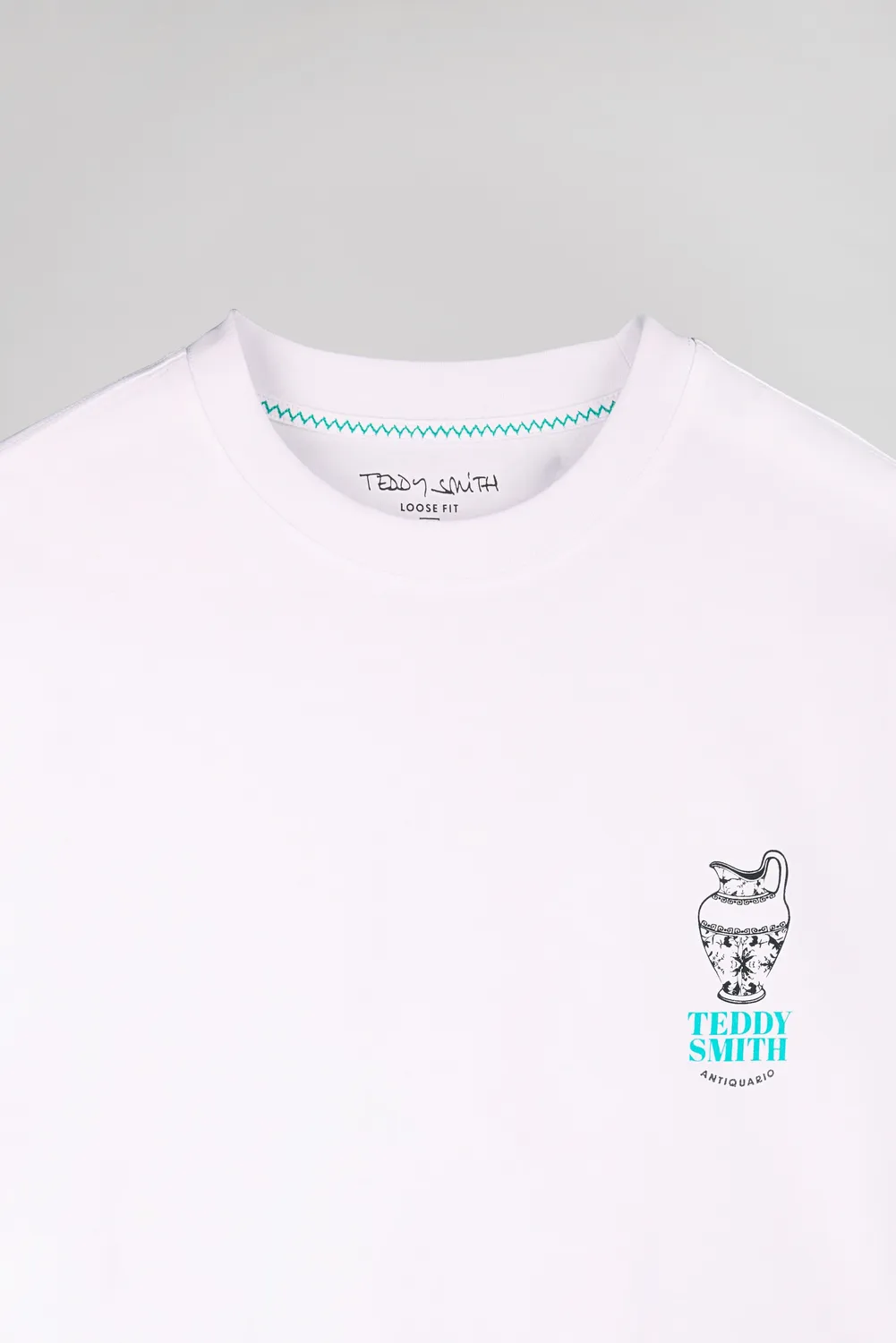 Teddy Smith T-Bis t-shirt uomo bianca vestibilità ampia