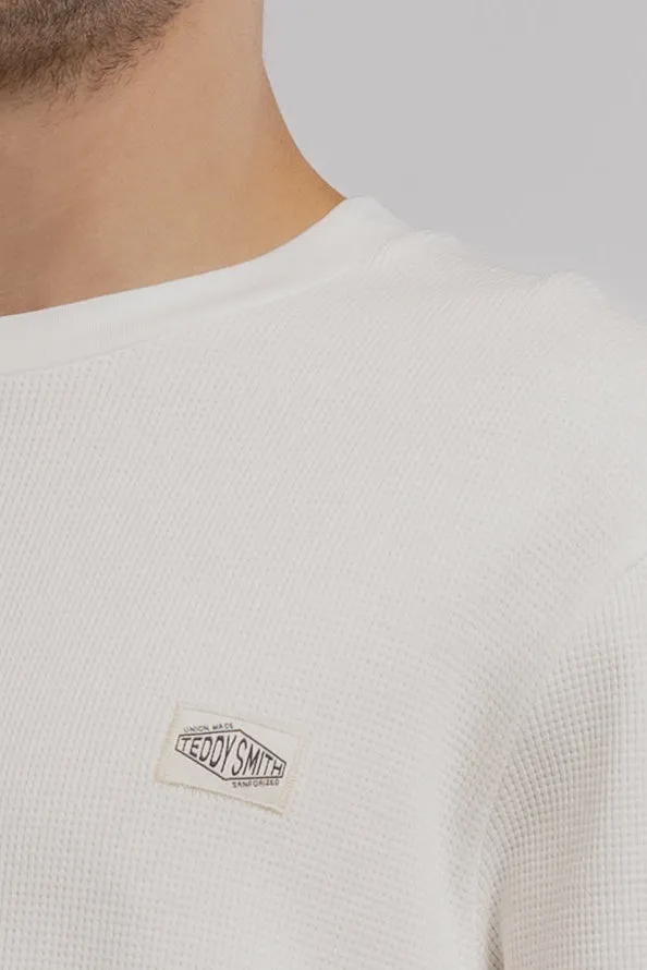 Teddy Smith T-Waffle ML T-shirt maniche lunghe Middle White waffle