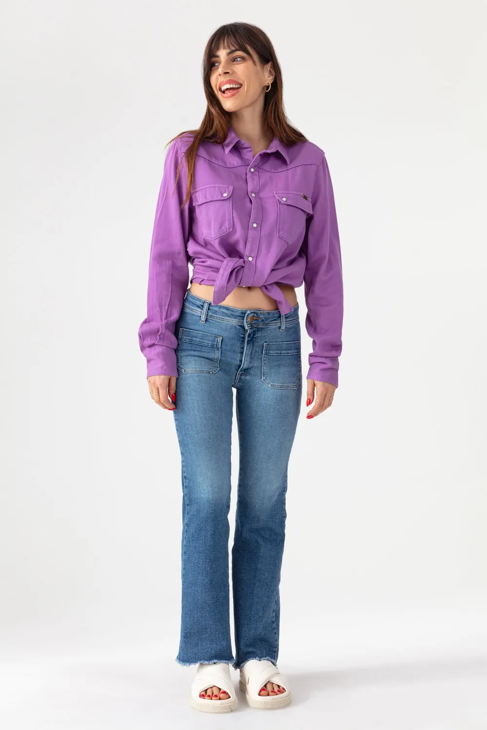 acquaverde Clyde camicia Iris stile western