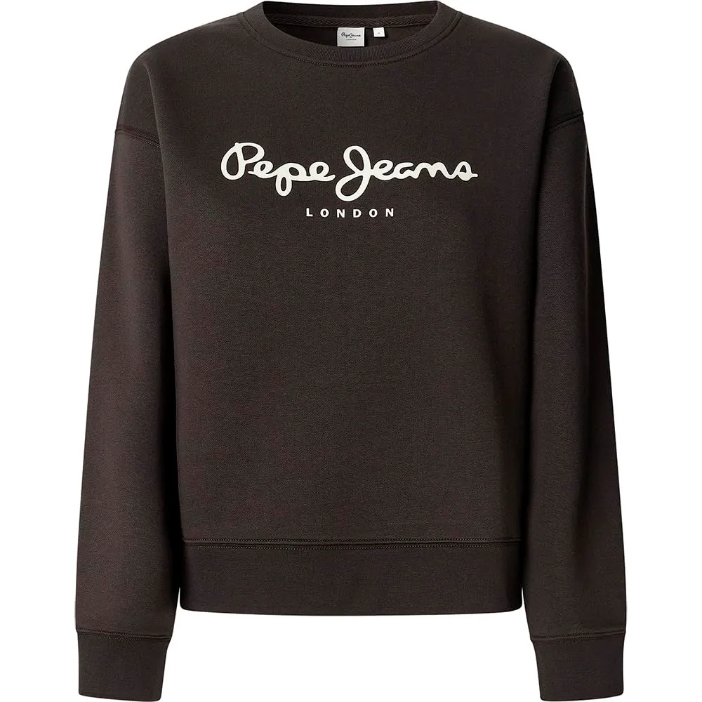 Pepe Jeans Baddy Felpa Donna Girocollo Logo Bianco Sporco