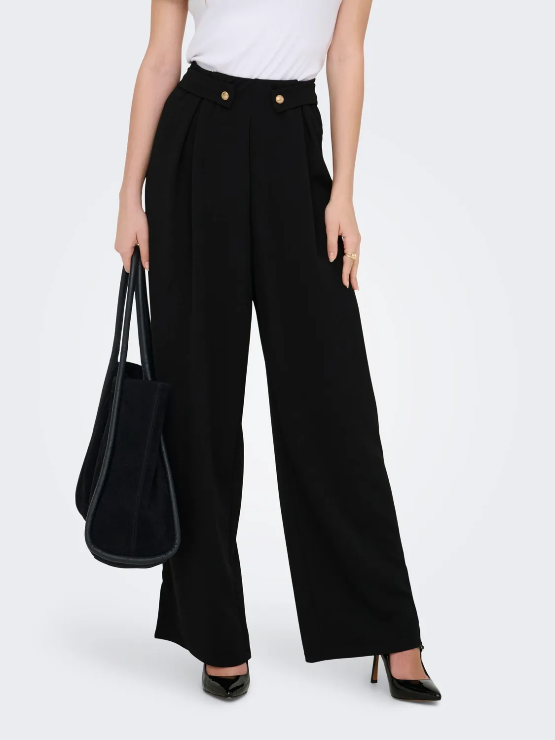 ONLY Onlsania Button Wide pantaloni larghi