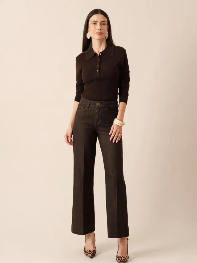 Oraije Vienna jeans wide brut cioccolato