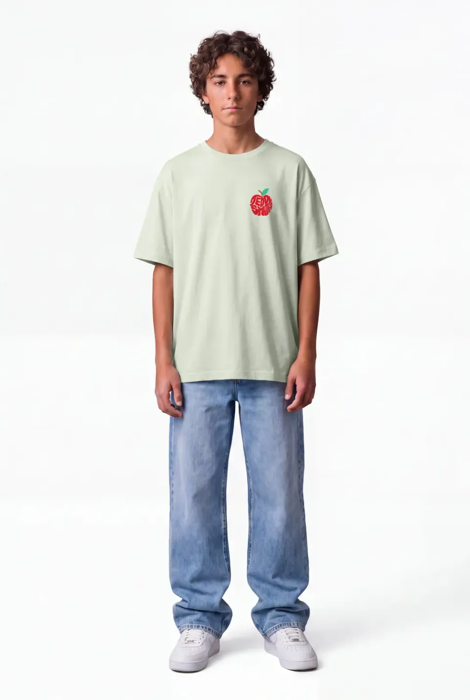 Teddy Smith T-Pom t-shirt ragazzo verde mela cotone