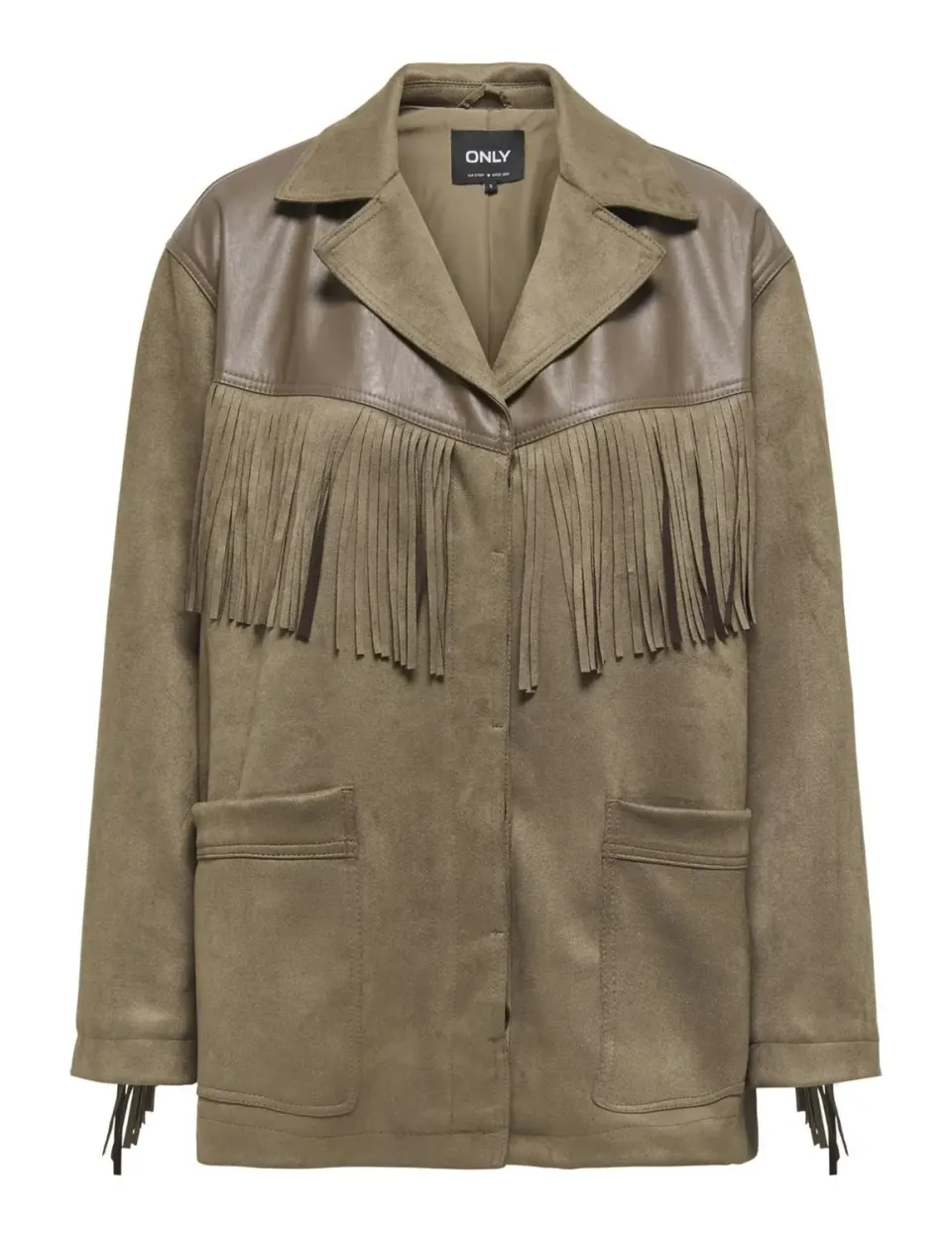 ONLY Onlfrange Life Fauxsued Fring Jacket giacca S frange