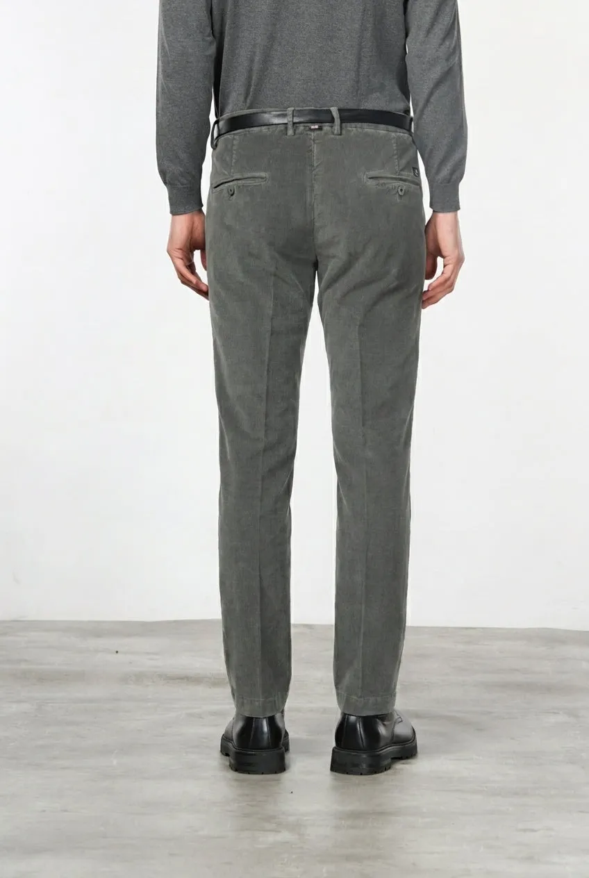 Mason's Torino pantalone chino uomo grigio scuro velluto slim