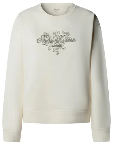 Pepe Jeans Craft Floral Felpa Donna M Blu Cotone