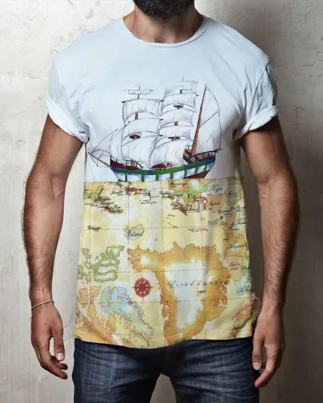 Never Say Never Nave Marinaio t-shirt dipinta a mano