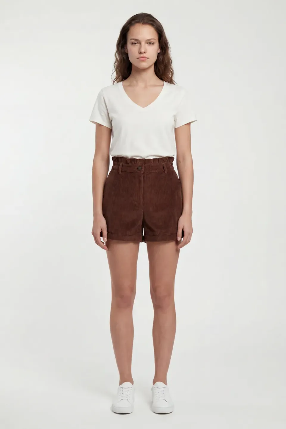 Teddy Smith S-Alois Chocolat short donna velluto cotone