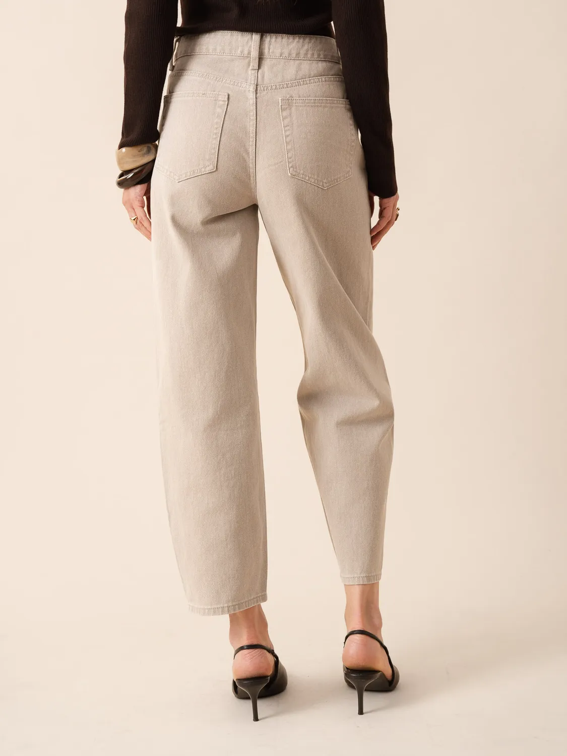 Oraije Bony jeans barrel taupe denim