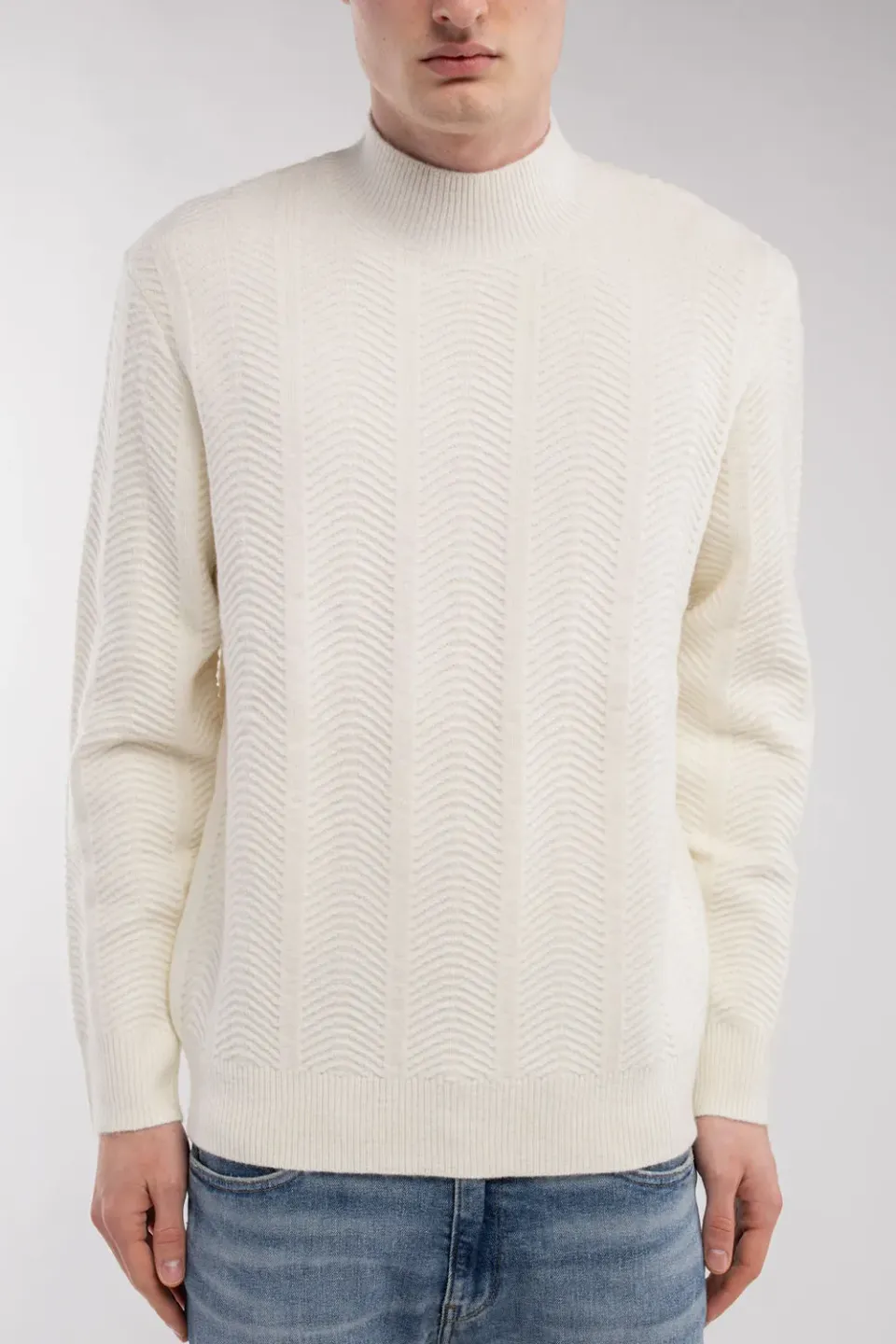 Teddy Smith P-Bacary Cream maglione collo alto crema uomo