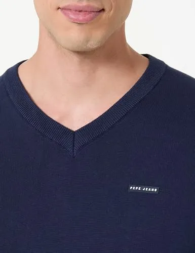 Pepe Jeans Basic V Sweater Maglione Uomo L Blu Cotone