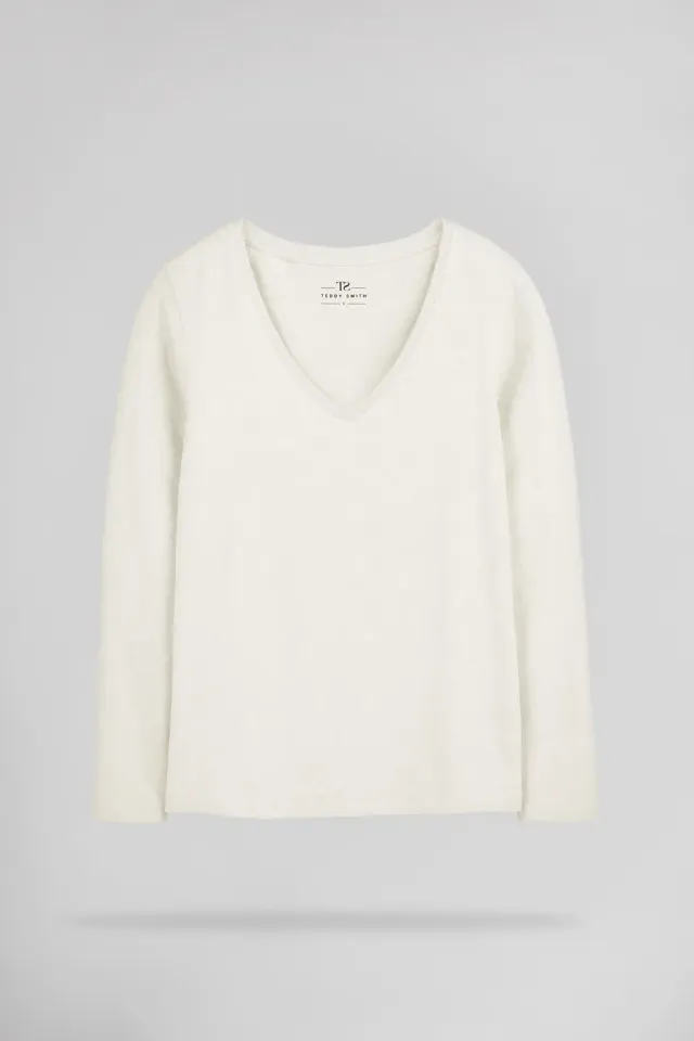 Teddy Smith Miana ML t-shirt middle white donna