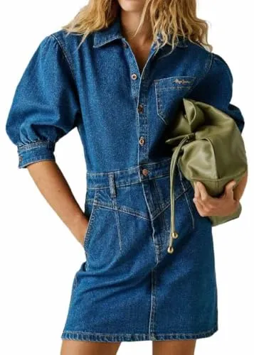 Pepe Jeans Gracie vestito donna M denim stretch blu