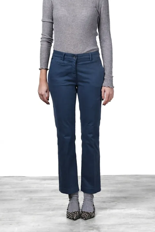 Mason's New York Trumpet Pantaloni Chino Blu Royal Gabardina